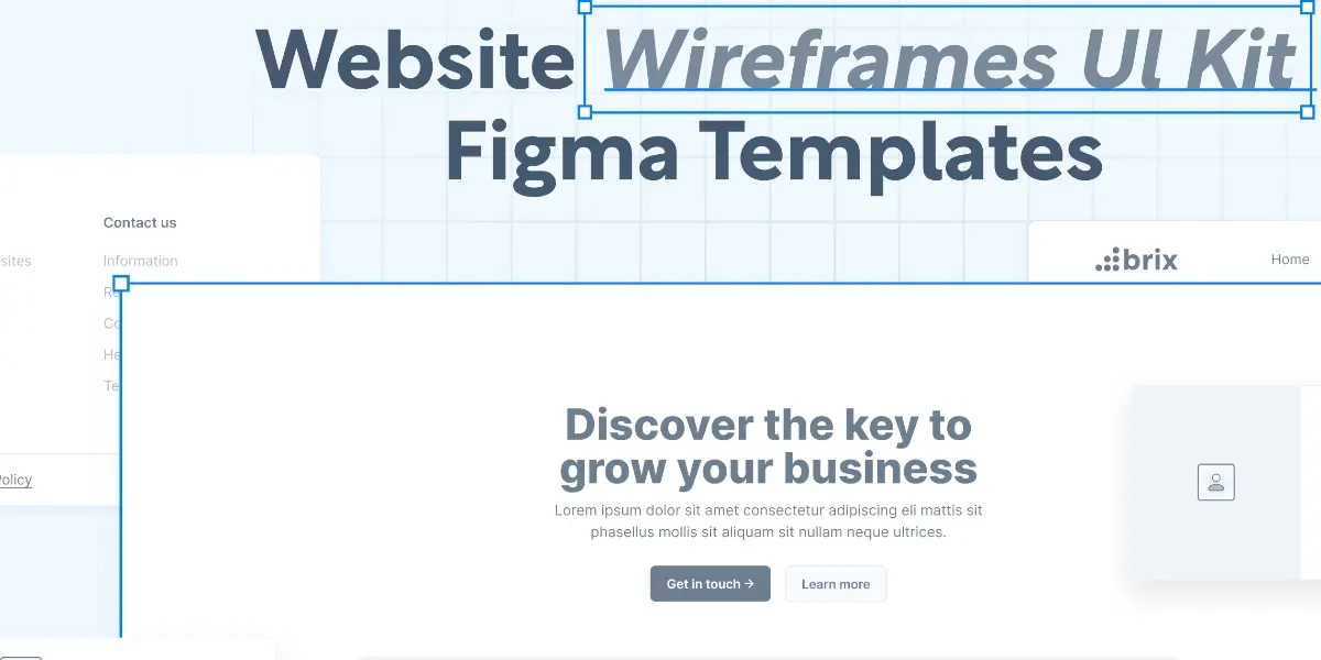 Website-Wireframes und UI-Kit-Vorlagen mit Call-to-Action für Unternehmenswachstum und Schaltflächen